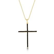 Colar crucifixo zircônia preta