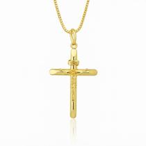 Colar Cruz Crucifixo banhada a Ouro 18k