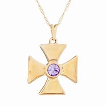 Colar Cruz de Saint Germain 23mm Malta Strass Violeta - Sunshine Cristais Colar Cruz de Saint Germain 23mm Malta Strass Violeta - Sunshine Cristais