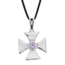 Colar Cruz de Saint Germain 23mm Malta Strass Violeta - Sunshine Cristais Colar Cruz de Saint Germain 23mm Malta Strass Violeta - Sunshine Cristais