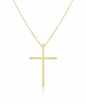 Colar Cruz Lisa Banhado a Ouro Colar Cruz Lisa Banhado a Ouro