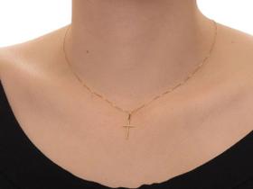 Colar Cruz Palito Folheado a Ouro 18k Colar Cruz Palito Folheado a Ouro 18k