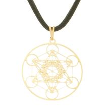 Colar Cubo de Metatron 30mm no cordão - Sunshine Cristais