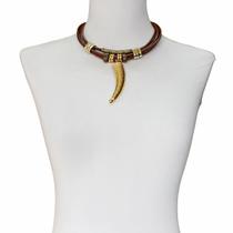 Colar curto, cristais, resinas e adereços variados, ZAMAC, ABS Bijuteria Feminina CamargoMarkiori CX-9581