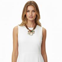 Colar curto em resinas e cordões variados, ZAMAC, ABS CX9623