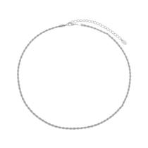 Colar curto paula cordão baiano folheado em ródio branco Colar curto paula cordão baiano folheado em ródio branco