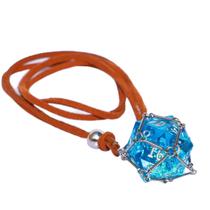 Colar D20 Dice removível com corrente de couro em aço inoxidável