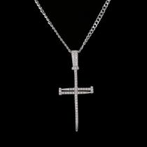 Colar da Cruz Dedointy De Ouro 14k Ouro Banhado Cz Turquesa Fai