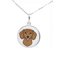 Colar Dachshund Coleção Estimação em Prata 925 Marrom