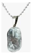 Colar De Aço C/ Lindo Pingente Em Pedra Natural Cristal C840 Colar De Aço C/ Lindo Pingente Em Pedra Natural Cristal C840