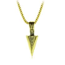 Colar de Aço Dourado Ponta de Flecha