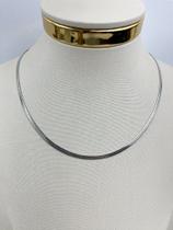 Colar de Aço Inox Fita 3mm - 40cm com Extensora - 1 Unidade
