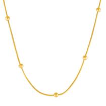 Colar de Aço Rabo de Rato Bolinha Dourado IPG 45cm