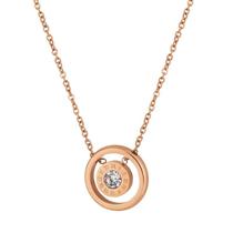 Colar de Aço Rosé com Zircônia 45cm e extensor de 5cm