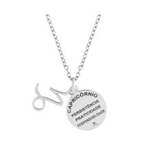 Colar de Aço Signo Capricórnio 18mm 50cm Colar de Aço Signo Capricórnio 18mm 50cm