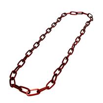 Colar de alumínio corrente com elos vermelho fosco de 70 cm