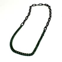 Colar de alumínio corrente verde 2 tipos elos foscos 70 cm Colar de alumínio corrente verde 2 tipos elos foscos 70 cm