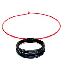 Colar de alumínio modelo aro com pingente circular fios Colar de alumínio modelo aro com pingente circular fios