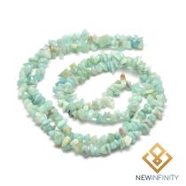 Colar de Amazonita Fio de Cascalho de Pedra Natural Colar de Amazonita Fio de Cascalho de Pedra Natural