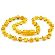 Colar de Âmbar Báltico Baby Care Baroque Bup Baby 36cm Cor Mel Honey com Certificado