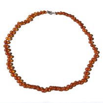 Colar de Âmbar Báltico Mel Escuro Não Polido