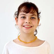 Colar de Âmbar Báltico Mel Não Polido para Criança