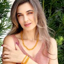 Colar de Âmbar Báltico Mel Polido