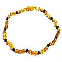 Colar de Âmbar Báltico Mel Polido com Sodalita Polida para Criança