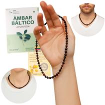 Colar De Âmbar Báltico Polido Original Com Certificado Importado 46cm