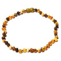 Colar de Âmbar Báltico Verde Claro Não Polido para Bebê