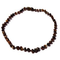 Colar de Âmbar Báltico Verde Escuro Polido para Bebê