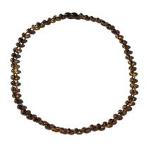 Colar de Âmbar Báltico Verde Escuro Polido para Criança