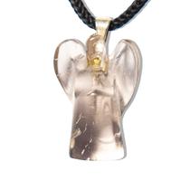 Colar de Anjo Pedra Cristal Translucido em Banho Prateado Colar de Anjo Pedra Cristal Translucido em Banho Prateado