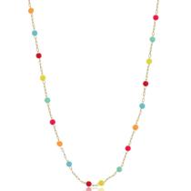 Colar de Bolinhas coloridas Banhado em Ouro 18k