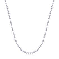 Colar de Bolinhas Folheado a Ródio Branco