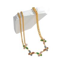 Colar De Borboleta Colorido Em Zircônia Para Mulheres, Elegante, Vintage, Corrente De Clavícula Em