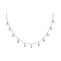 Colar de Borla com Zircônia - Banhado a Ouro - Gargantilha para Mulheres