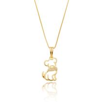 Colar de Cachorro PET Semi Joia Banhado Ouro 18k Presente
