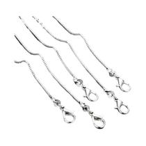 Colar De Cadeia Box Em Prata Esterlina 1MM, 16-30 Polegadas, Joias De Moda Para Mulheres E Homens Colar De Cadeia Box Em Prata Esterlina 1MM, 16-30 Polegadas, Joias De Moda Para Mulheres E Homens