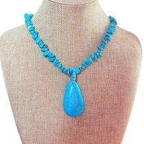 Colar de Cascalhos com Pedra Murano em Gota Colar de Cascalhos com Pedra Murano em Gota