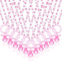 Colar de chupetas Junkin 60 peças de acrílico rosa branco para bebês Colar de chupetas Junkin 60 peças de acrílico rosa branco para bebês