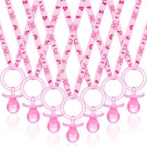 Colar de chupetas para chá de bebê Coume 36 peças acrílico rosa