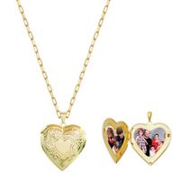 Colar de coração amore relicário folheado a ouro 18k Colar de coração amore relicário folheado a ouro 18k