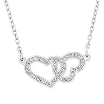 Colar De Coração Amoria Zircônia Aço Inox Presente Feminino Colar De Coração Amoria Zircônia Aço Inox Presente Feminino