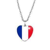 Colar de Coração Bandeira da França Colar de Coração Bandeira da França