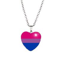 Colar de Coração Bandeira do Orgulho Bissexual