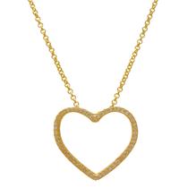 Colar de Coração Cravejado Vazado Zircônias Folheado a Ouro 18k Softjoias
