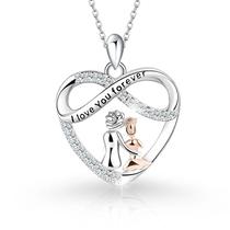 Colar de coração infinito I Love You Forever” para casais