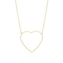 Colar de coração rommanel maxi vazado grande banhado ouro 3x 24k 18k e 22k 532069