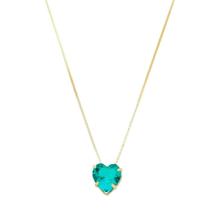 Colar de coração zircônia turmalina junny folheado a ouro 18k Colar de coração zircônia turmalina junny folheado a ouro 18k